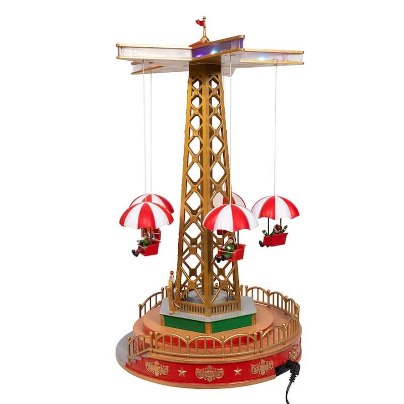 Kurt Adler LED Lighted Musical Santa Balloon Drop Table Piece