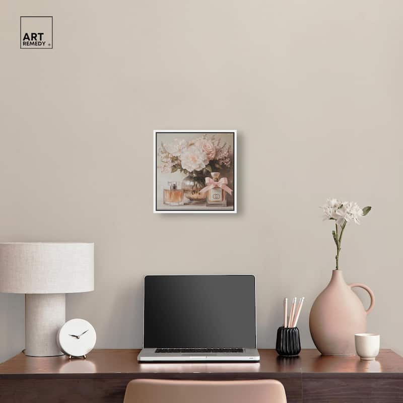 Peach Perfume Flowers in Vase Canvas by Art Remedy
