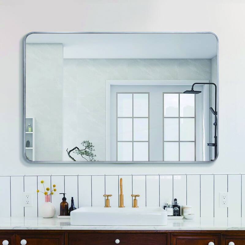 30x40 Inch Metal Framed Rectangular Rectangular Bathrrom Mirror