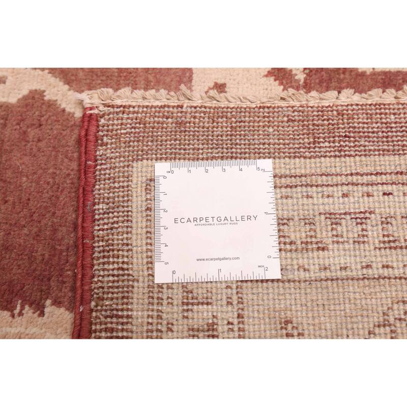 ECARPETGALLERY Hand-knotted Peshawar Oushak Dark Red Wool Rug - 8'2 x 10'3