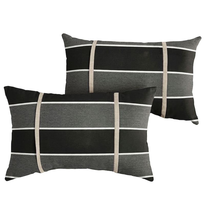 Sorra Home Sunbrella Outdoor Double Petite Flange Pillow Set of 2