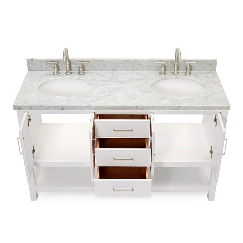 Ariel S061DCWOVO Magnolia 60" Free Standing Single Basin Vanity Set