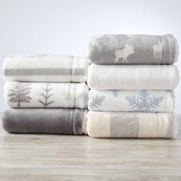 Great Bay Home Reversible Velvet Plush Sherpa Bed Blanket. Opens flyout.