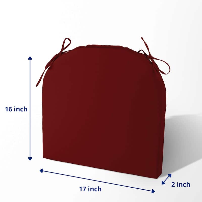 Set of 4 Waterproof Outdoor Chair Cushions with Ties for Patio Furniture