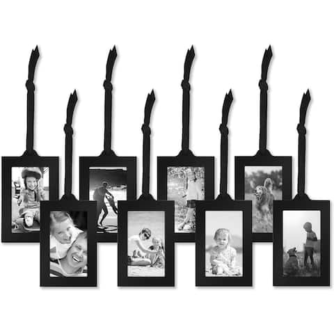 Americanflat Hanging Picture Frames in Black -2" x 3" -Pack of 8