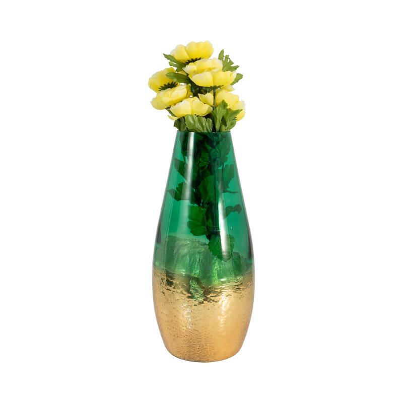 Sagebrook Home Modern Glam Glass Cylinder Dipped Vase