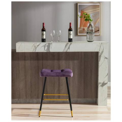 vintage Heighted Bar Stool in Purple