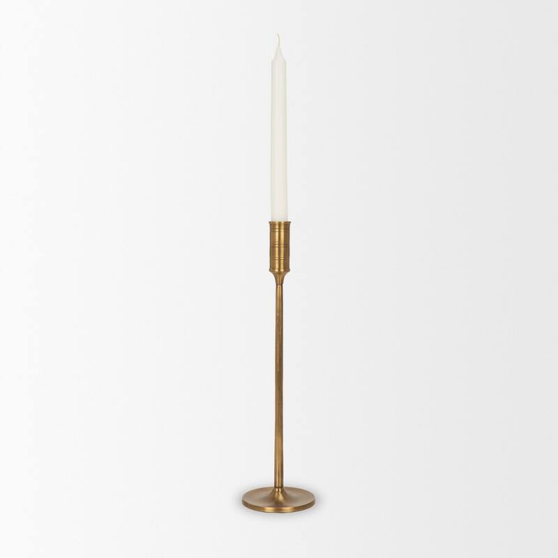 Chantria Large Solid Natural Brass Adjustable Taper Candle Holder