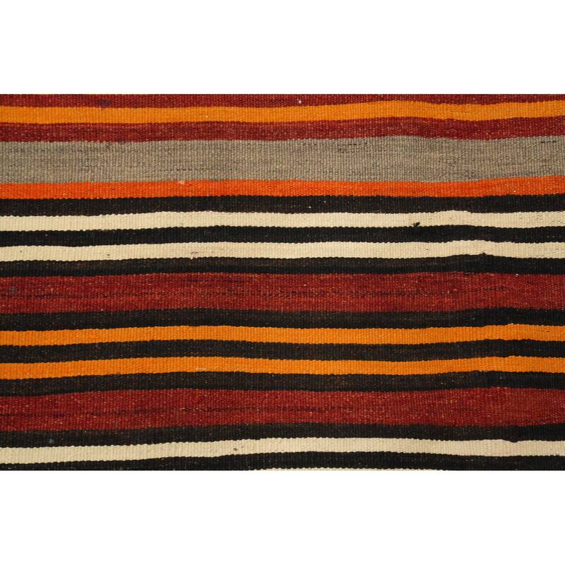 Hand Woven Oriental 100% Wool Carpet Southwestern Geometric Multi-Colored Kilim Area Rug - 9' 8'' X 4' 6''
