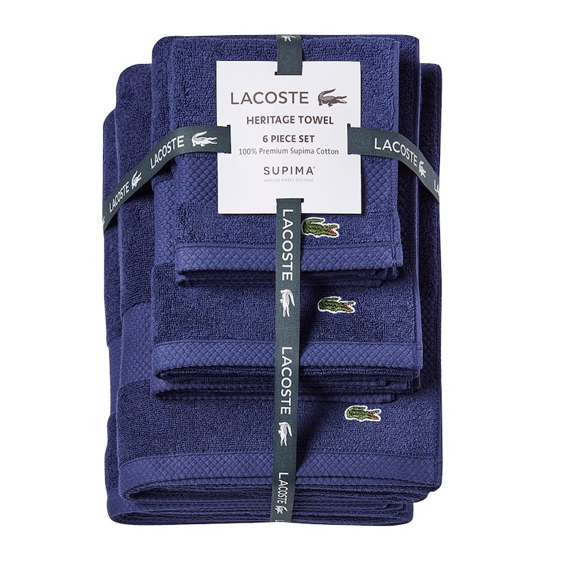 Lacoste Heritage Supima 100% Cotton 6 Piece Towel Set