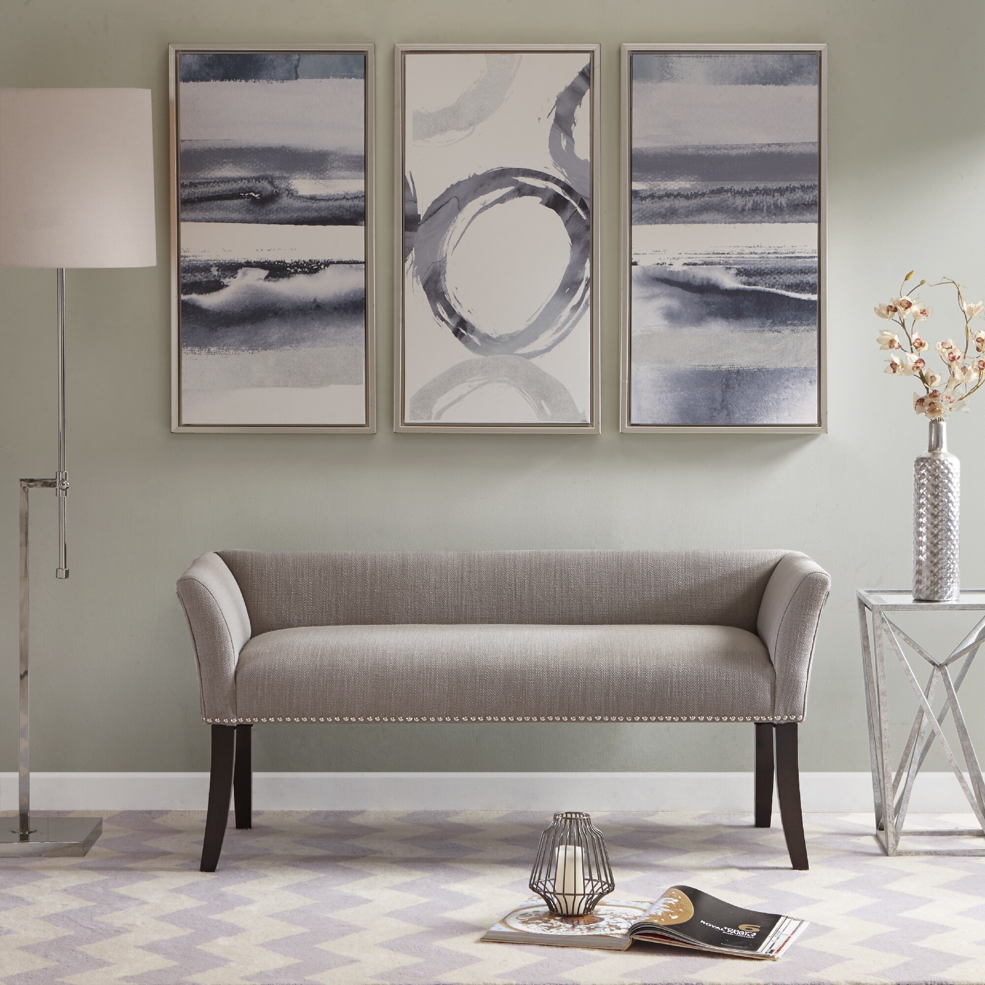 Madison park antonio upholstered deals rectangle accent bench