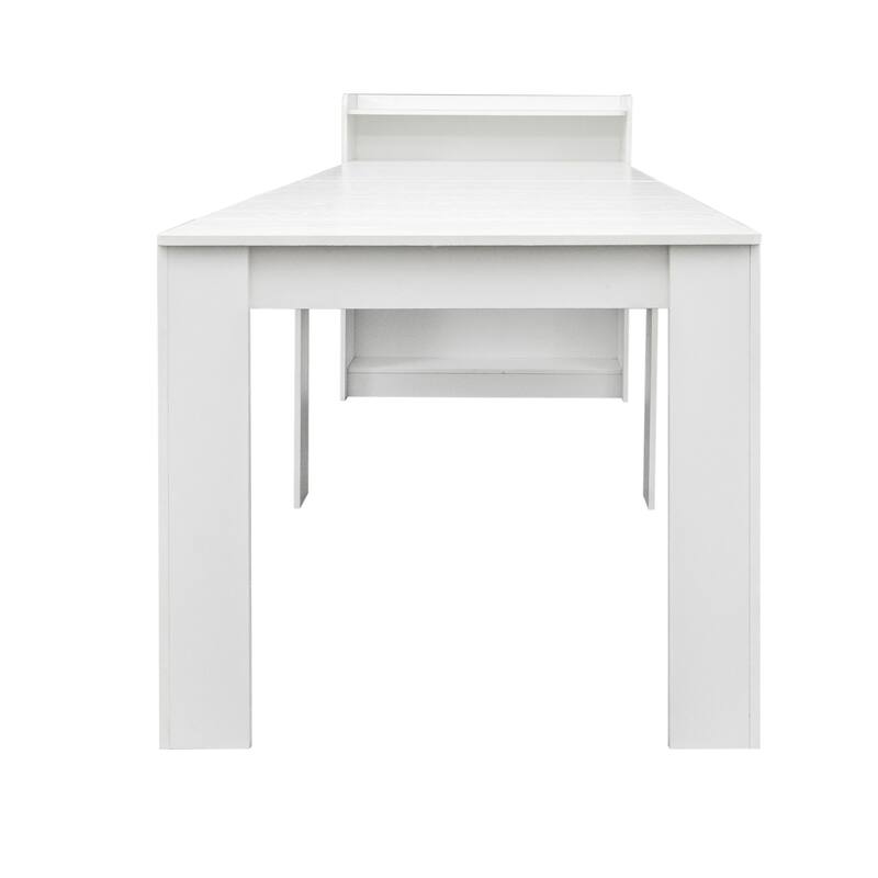 Roomfitters Modern Extendable Dining Table with Storage, Space-Saving Convertible Table