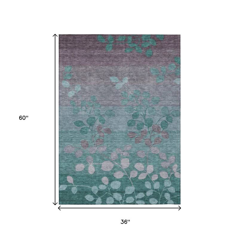HomeRoots Floral Transitional Rectangle Outdoor Rug