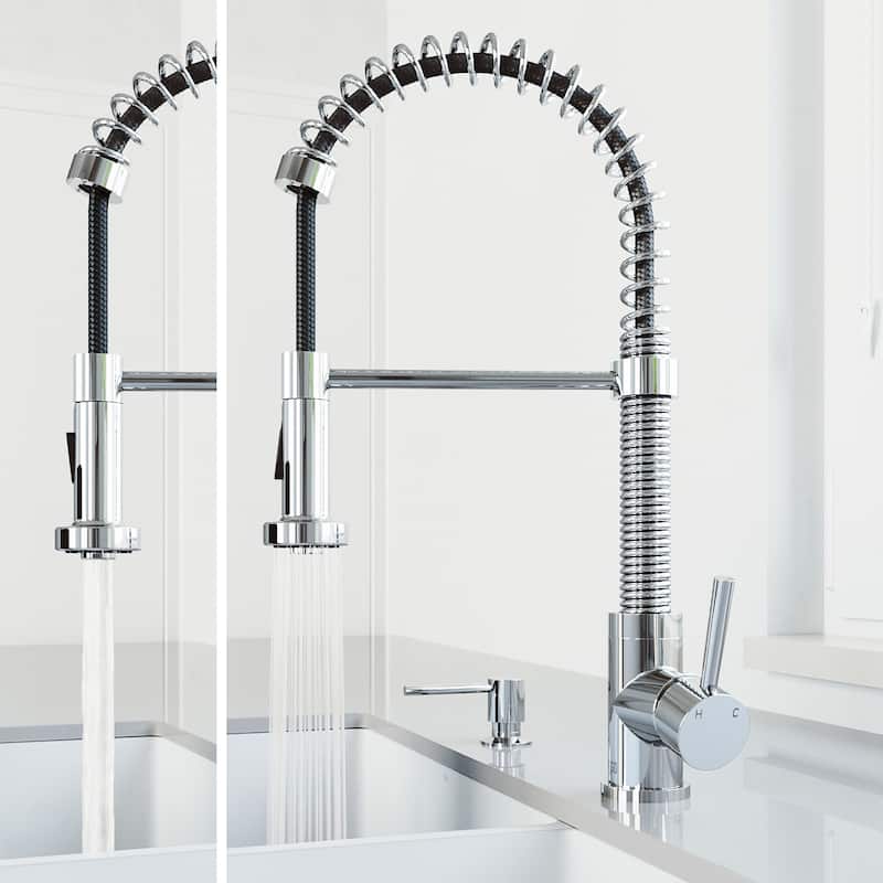 VIGO Edison 19" H Single Handle Pull-Down Sprayer Kitchen Faucet