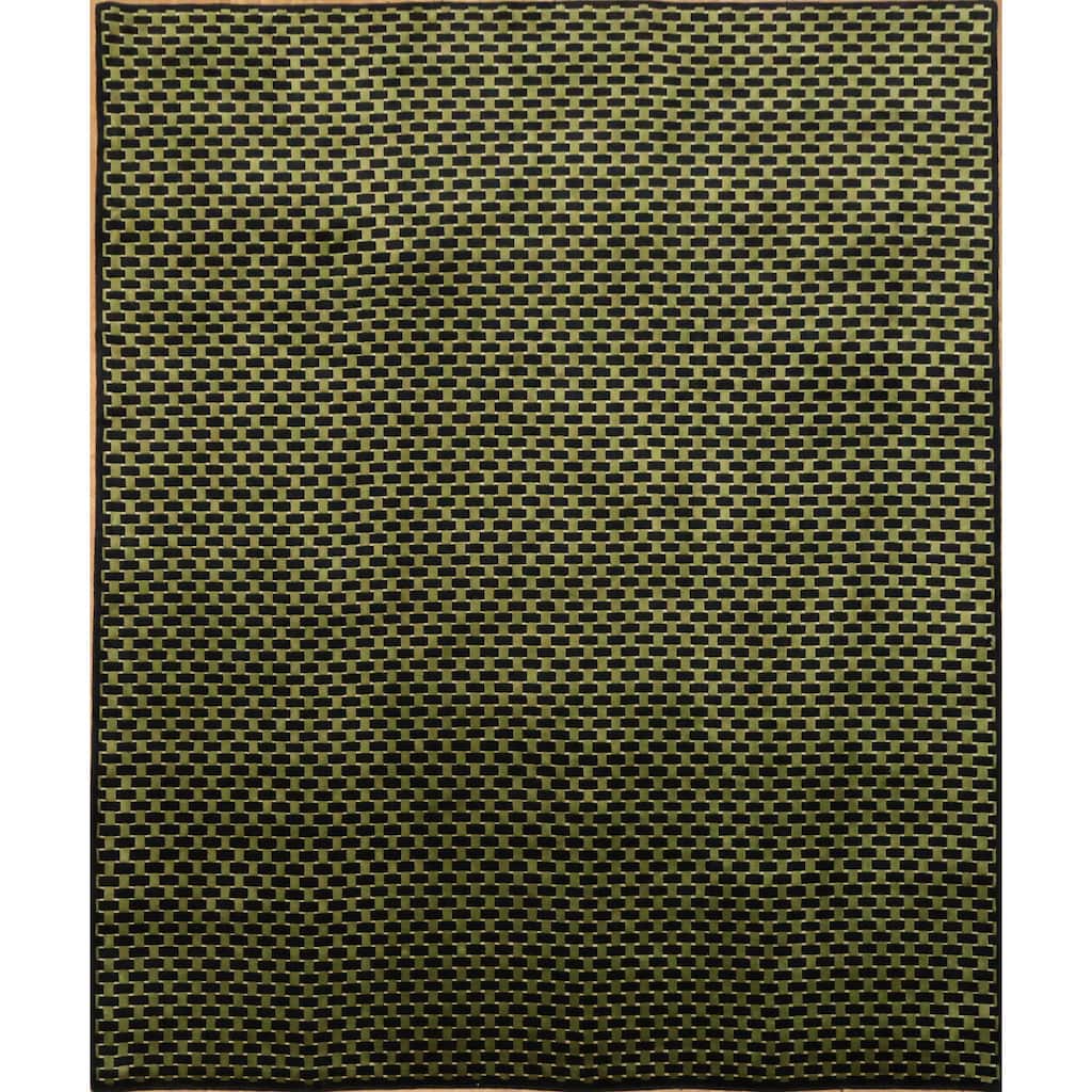 Hand Knotted Oriental 100% Wool Carpet Modern All-Over Multi-Colored Gabbeh Area Rug - 9' 7'' X 8' 0''