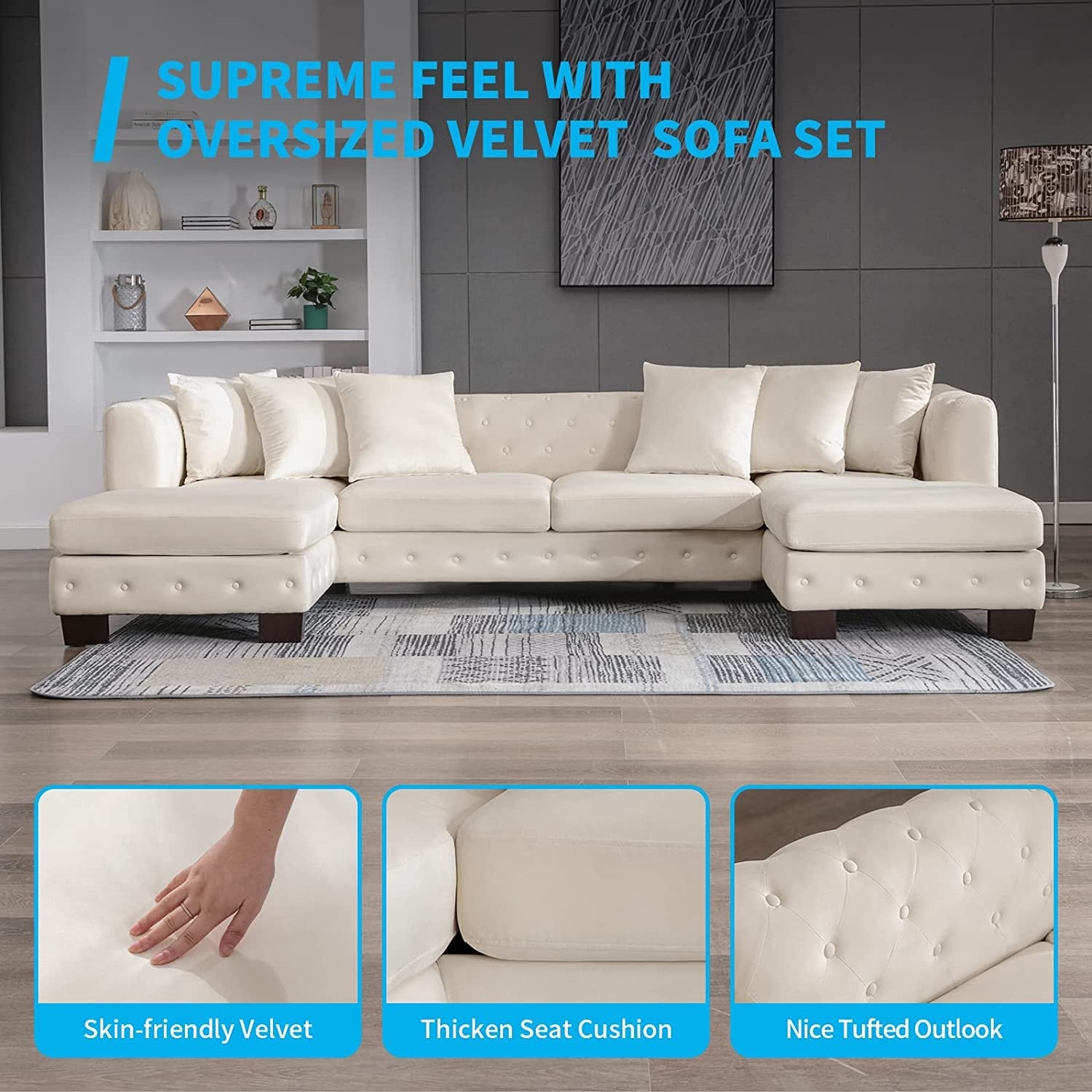Sofa set with big pillows sales