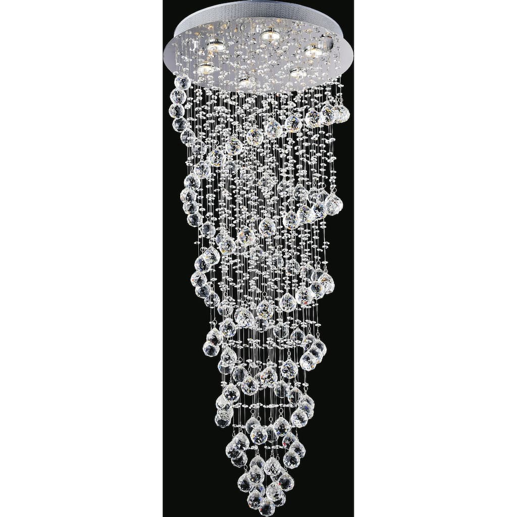 Double Spiral 6 Light 20in Chrome Flush Mount