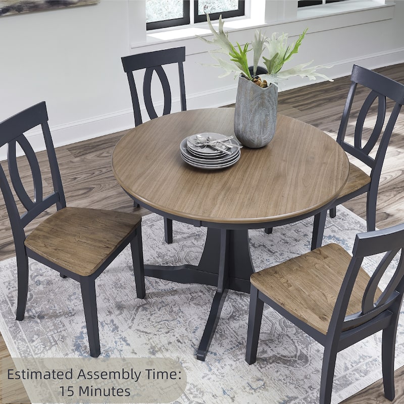 Signature Design by Ashley Landocken Brown/Blue Dining Table - 42" W x 42" D x 30" H
