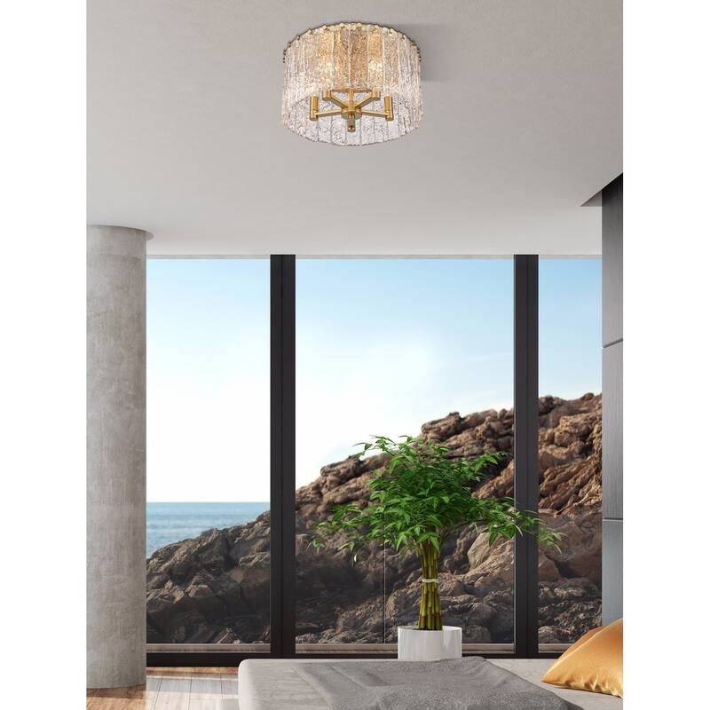 Z-Lite 1943F16 Glacier 5 Light 17" Wide Flush Mount Drum Ceiling