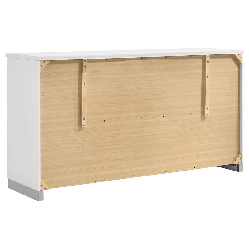 Felicity 6-drawer Wood Dresser White High Gloss