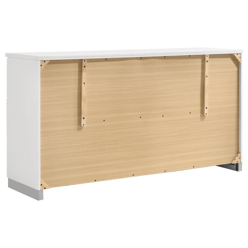 Felicity Glam Panel Bedroom Set Glossy White