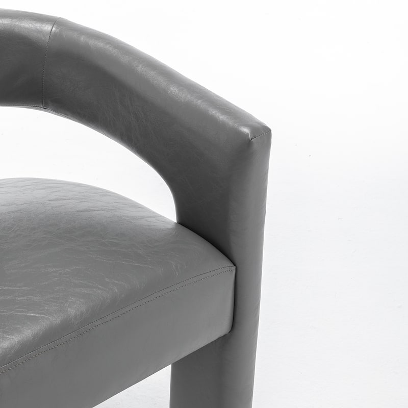 SEYNAR Modern Glam PU Leather Upholstered Dining Chair, Open-Back Accent Chair