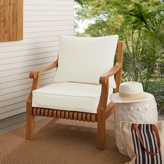 Sorra Home Sunbrella Canvas Indoor/Outdoor 2-piece Cushion and Pillow Set