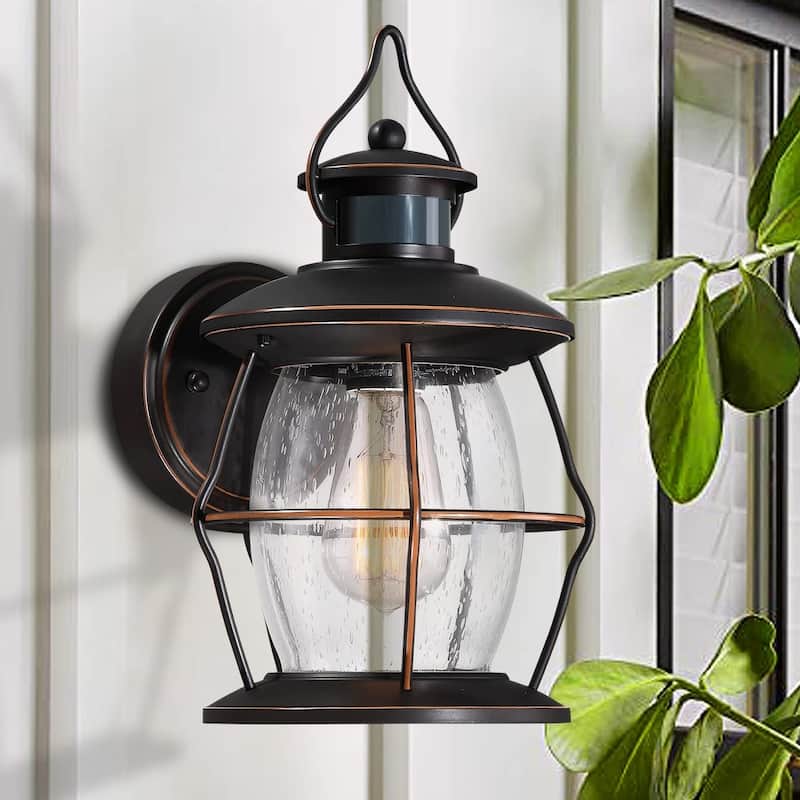 Motion sensor wall lights dusk to dawn wall sconce light fixture farmhouse glass porch light
