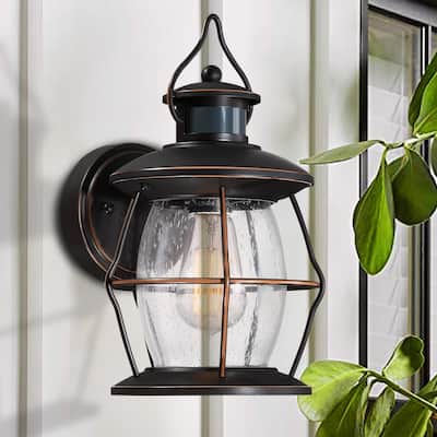 Motion sensor wall lights dusk to dawn wall sconce light fixture farmhouse glass porch light