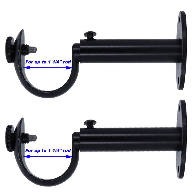 MERIVILLE Set of 2 Curtain Drapery Rod Bracket for 1-Inch Rod