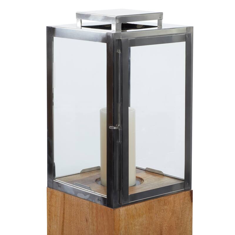 Brown Mango Wood Handmade Decorative Indoor Outdoor Candle Lantern