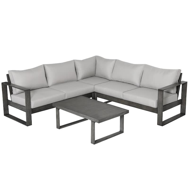 Walsh 4-Piece Outdoor Aluminum Sectional Sofa Set