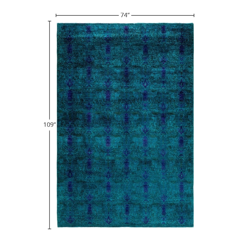 Contemporary Overdyed Wool Hand Knotted Area Rug - 6' 2" x 9' 1"