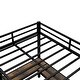 preview thumbnail 13 of 11, Black Full Size Metal Loft Bed with Desk and Shelves, Ladder and Guardrails, Vintage wood-colored desk