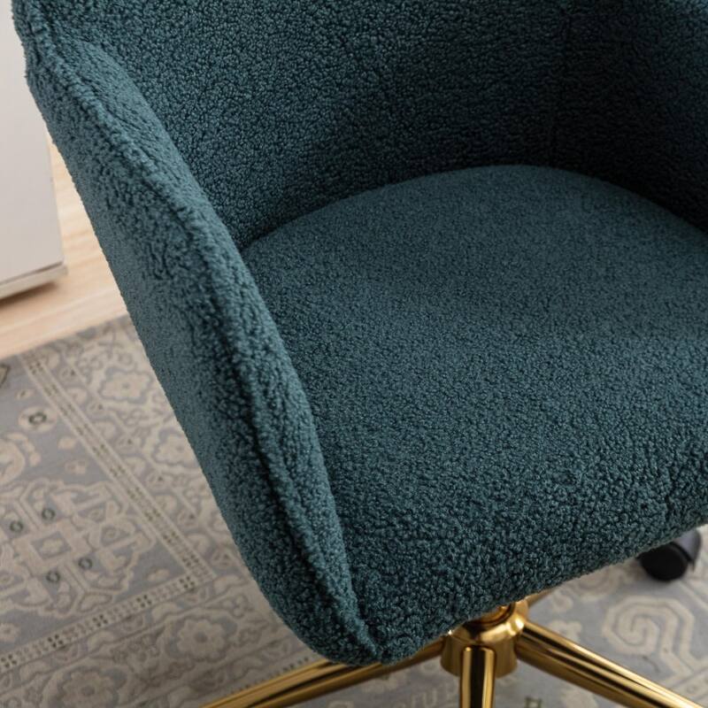 Teddy Fabric Adjustable Height Home Office Swivel Chair with Universal Wheel