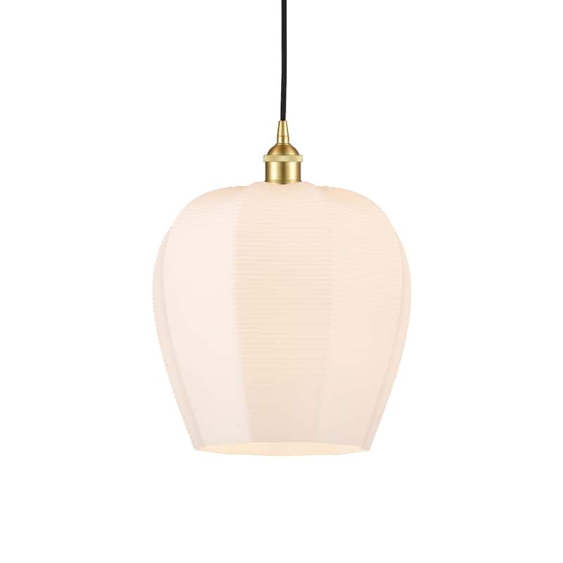 Innovations Lighting 616-1P-15-12 Norfolk Pendant Norfolk 12" Wide - Satin Gold / Matte White