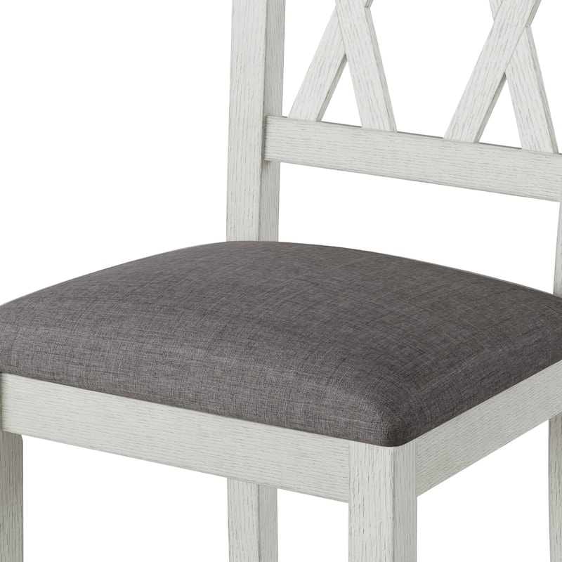 VECELO Solid Wood Dining Chairs with Linen Fabric Seating，Kitchen Chairs Set of 2/4/6
