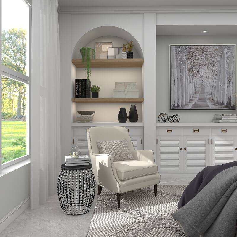 Metal Open Frame Accent Table with Crystal Embellishments - Gold or Black