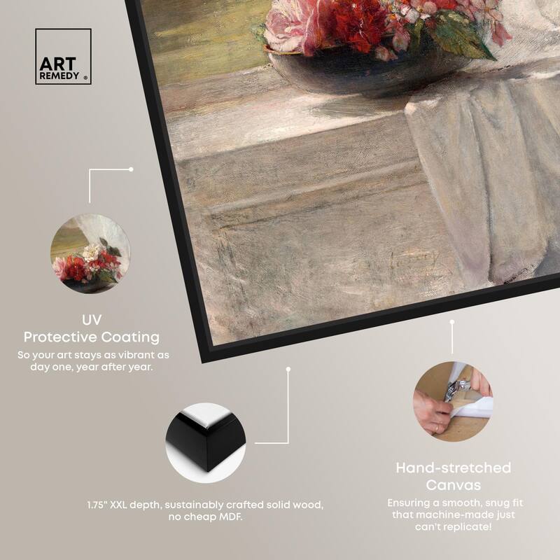 Flowers on a Window 1861 Canvas by Art Remedy