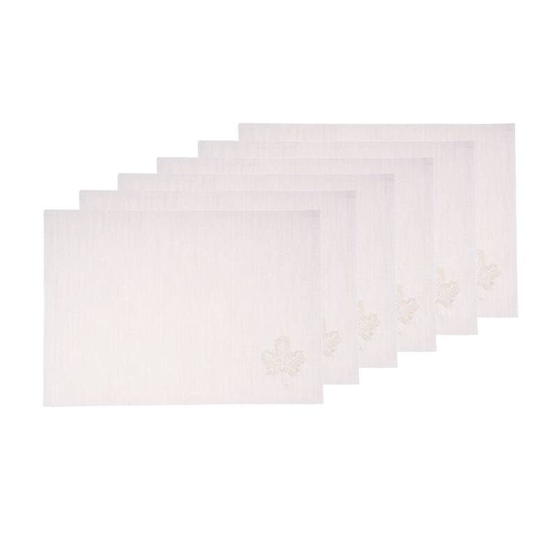 Neutral Maple Leaves Placemat Set 6