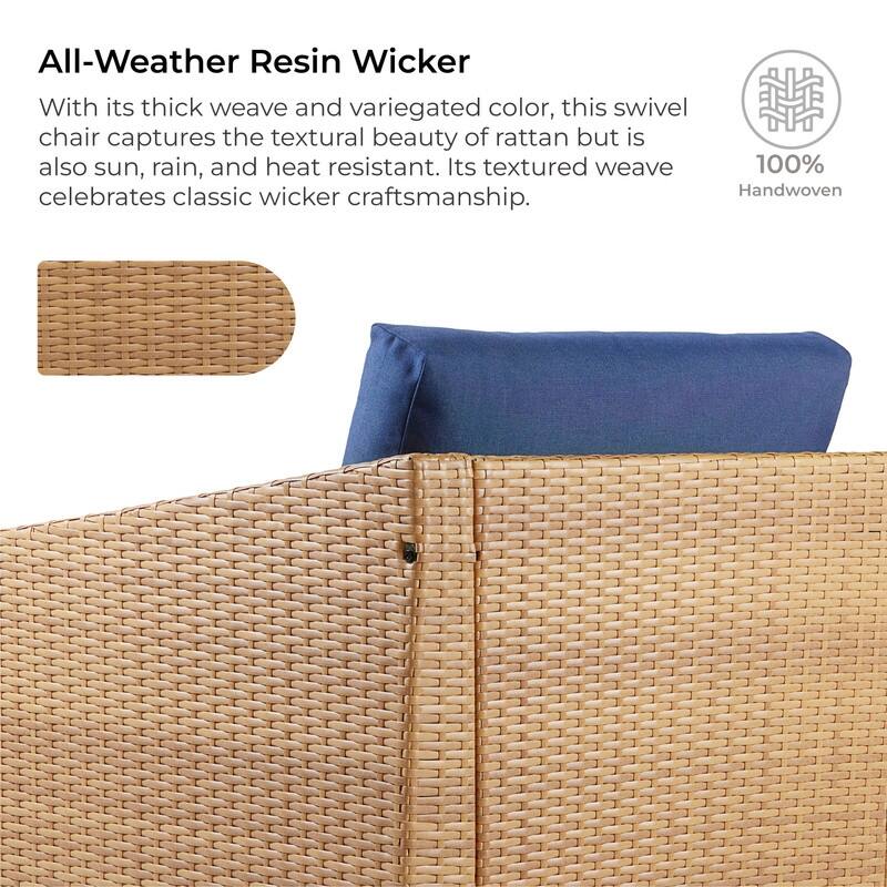 Oakley Outdoor Wicker Patio Furniture Swivel Chair