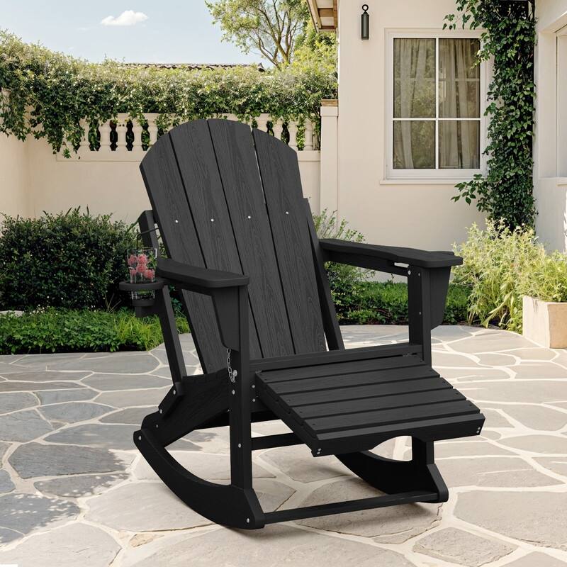 Foldable Outdoor Rocking Chair – Removable Wheels, Ergonomic & Weatherproof