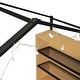 preview thumbnail 12 of 11, Black Twin Size Metal Wood House Bed Frame with Shelves and Lights for Kids, Boys and Girls