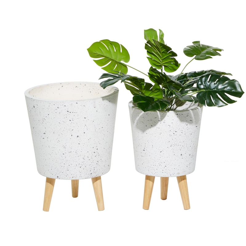 MgO Contemporary Planter (Set of 2) - 10 x 10 x 15Round