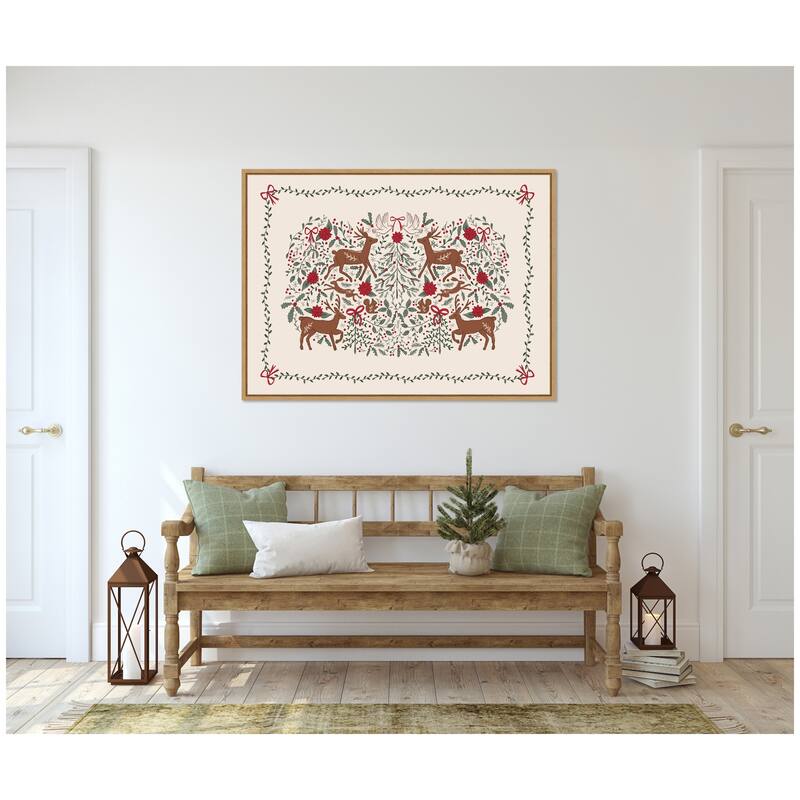 Kate and Laurel Sylvie Framed Canvas The Winter Woods by Vicky Yorke