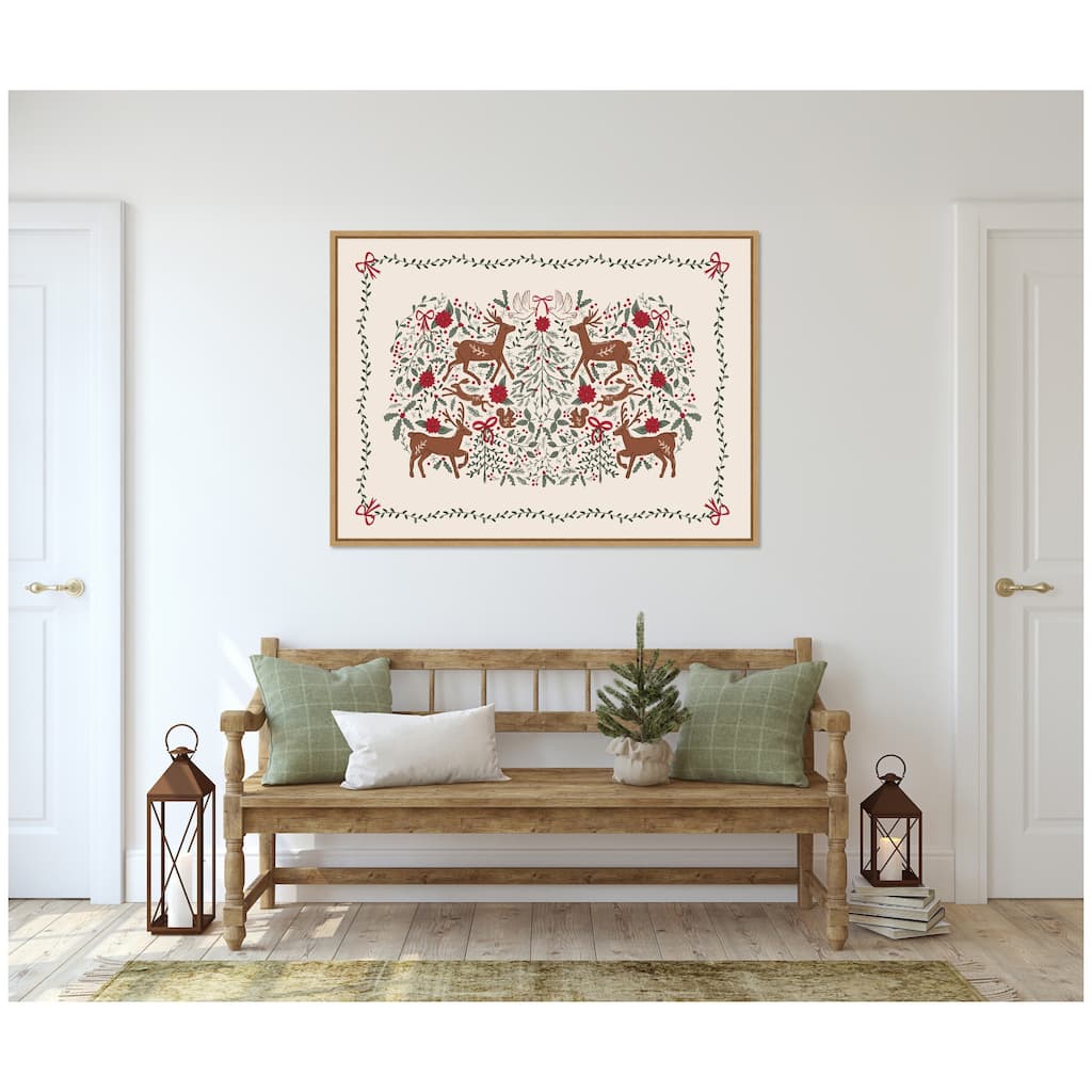 Kate and Laurel Sylvie Framed Canvas The Winter Woods by Vicky Yorke