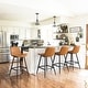 preview thumbnail 6 of 43, LUE BONA Faux Leather Bar Stools Counter Height Stools with Backs and Metal Legs (Set of 4)