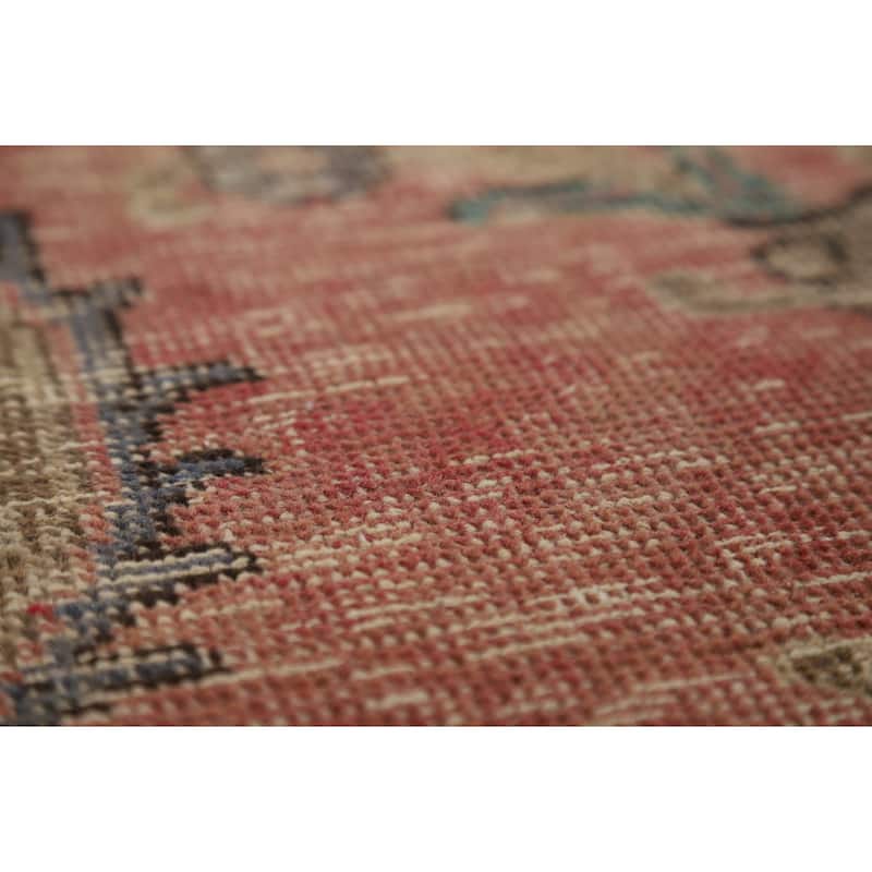 Pink Tabriz Persian Vintage Rug Hand-Knotted Wool Carpet - 7'8" x 10'8"