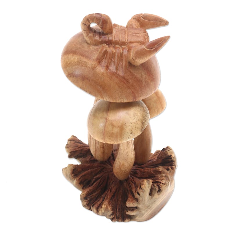 Novica Handmade Fierce Scorpion Wood Sculpture