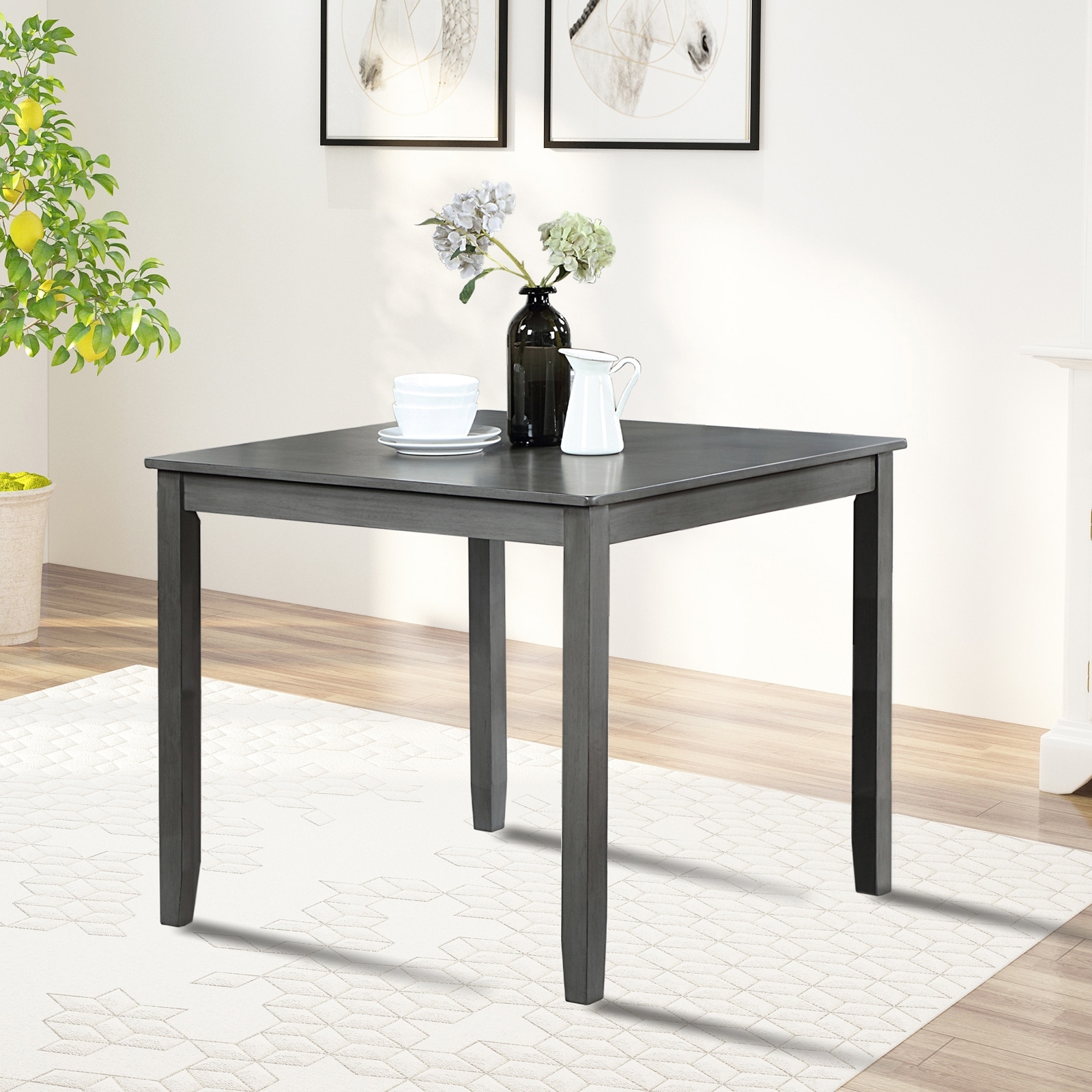 Wooden 4 Person Dining Square Table for Small Space On Sale Bed Bath Beyond 40836468